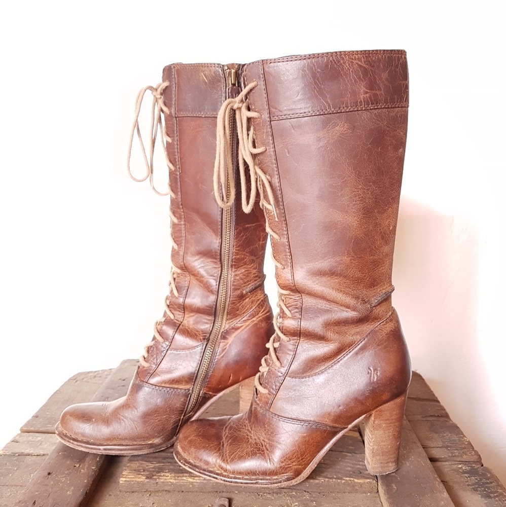 Frye Villager Lace up Boots 6.5M (fits like 7.5)